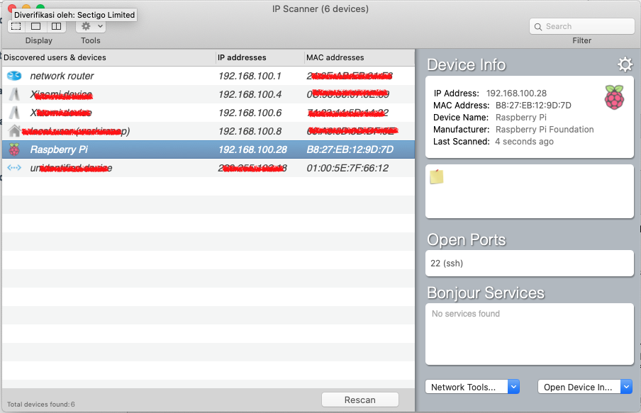 IP Scan Macbook